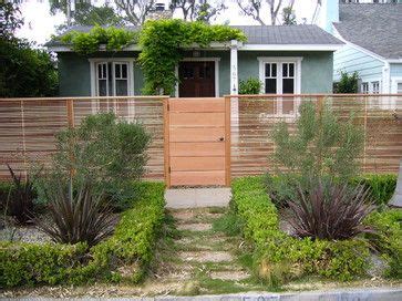 Redwood Gate And Horizontal Slat Fence Venice Beach Contemporary