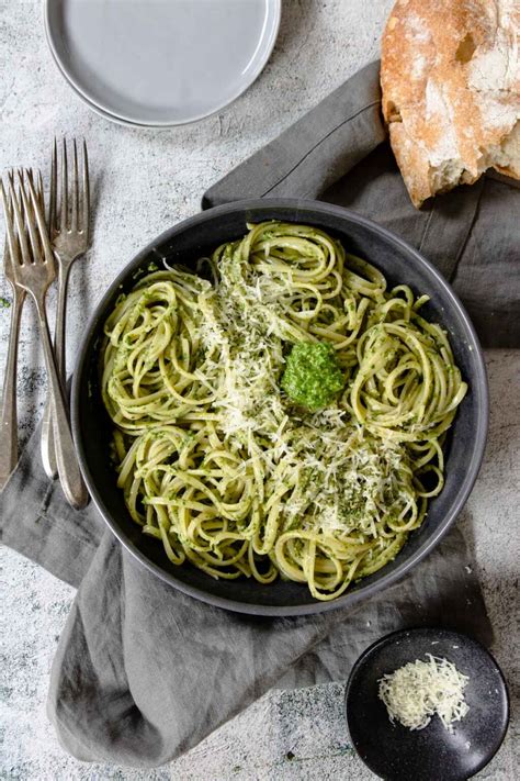 Easy Basil Pesto Pasta With Homemade Pesto Moms Dinner