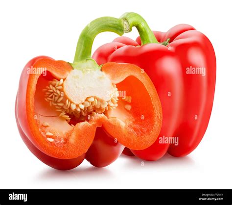 Pimientos Rojos Aislados En El Fondo Blanco Fotograf A De Stock Alamy