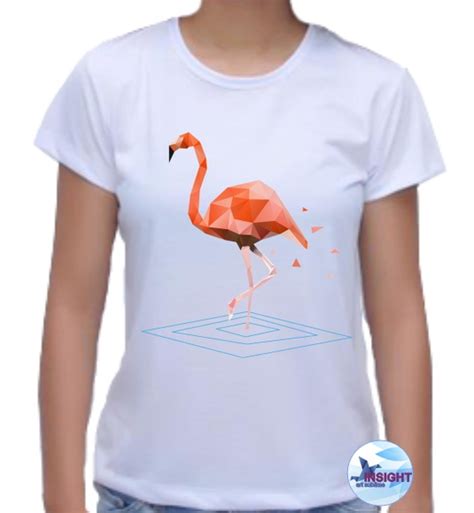 Camiseta Baby Look Flamingo No Elo Insight Art Sublime B