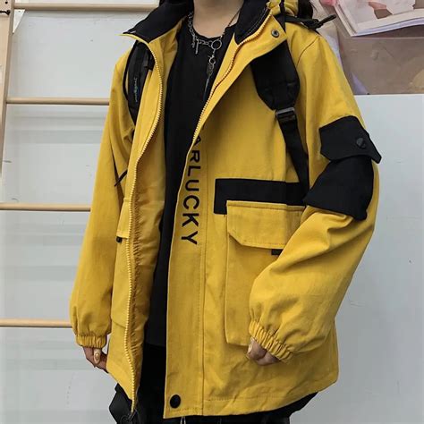 Harajuku Zima Korea Ski Kurtka Cargo Kobiety M Czy Ni W Stylu Vintage