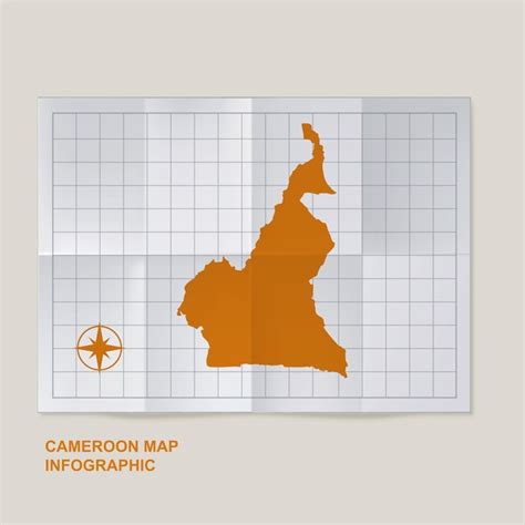 Premium Vector Cameroon Map Country In Folded Grid Paper