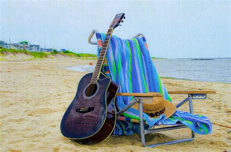 Beach Guitar Photograph by Bill Cannon - Pixels