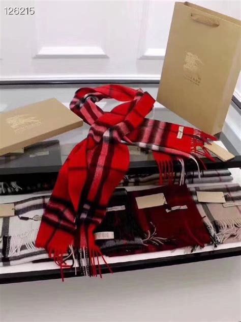 Burberry Atki Yun Kasmir Kirmizi Yuksek Kalite