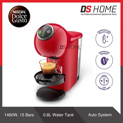 NESCAFE DOLCE GUSTO GENIO S PLUS DARK RED COFFEE MACHINE 0 8L WATER