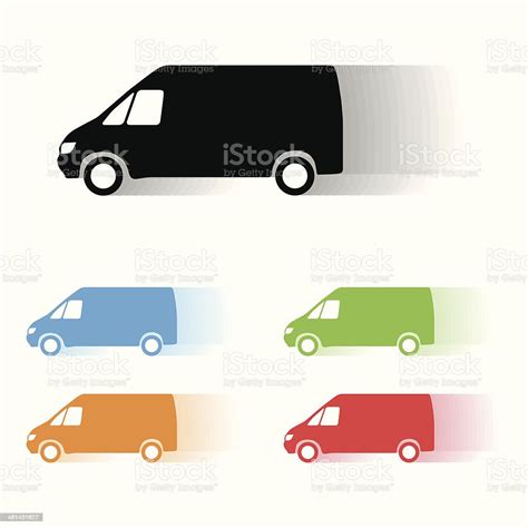 Vector Van Silhouettes Stock Illustration - Download Image Now - Blue ...