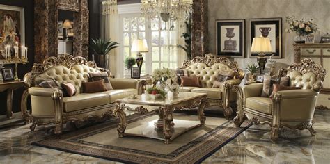 Vendome Living Room Gold Patina Finish Collection By Acme Furniture