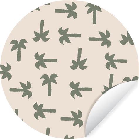 Wallcircle Muurstickers Behangcirkel Palmboom Pastel Patronen