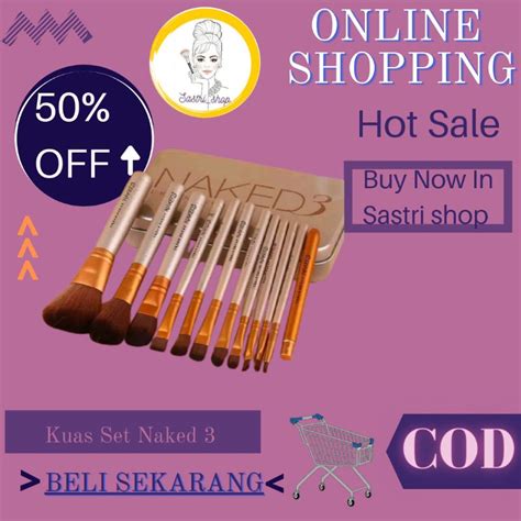 Jual Alat Make Up Kit Naked 3 Brush Set 12 Pcs In 1 Kuas Set Brush