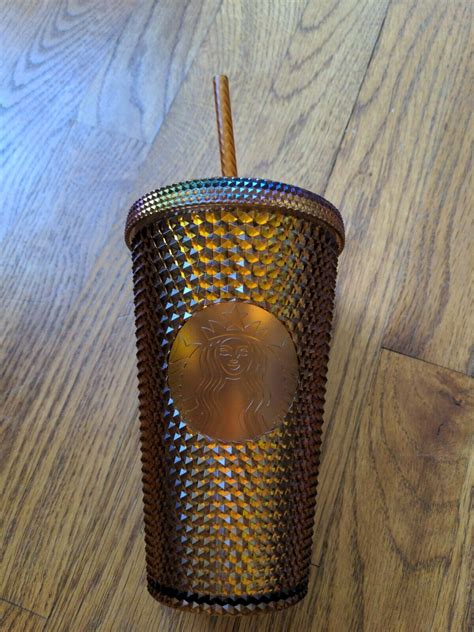 Starbucks Th Anniversary Honeycomb Gold Copper Studded Tumbler Grande