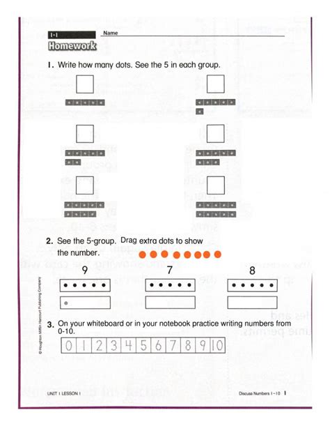 Houghton Mifflin Math Worksheet Martin Lindelof