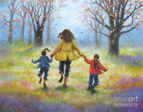 Mother And Two Daughters Out For A Walk Painting By Vickie Wade Pixels