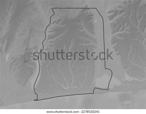 Atlantique Department Benin Grayscale Elevation Map Stock Illustration