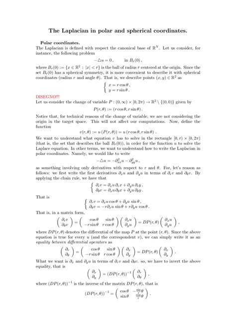 The Laplacian in polar and spherical coordinates. | Study notes Differential Equations and ...