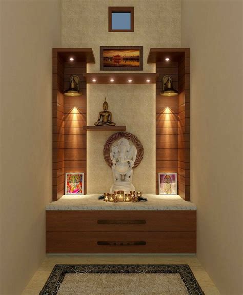 Indian Home Temple Design Ideas 50 Mind Calming Wooden Home Temple ...