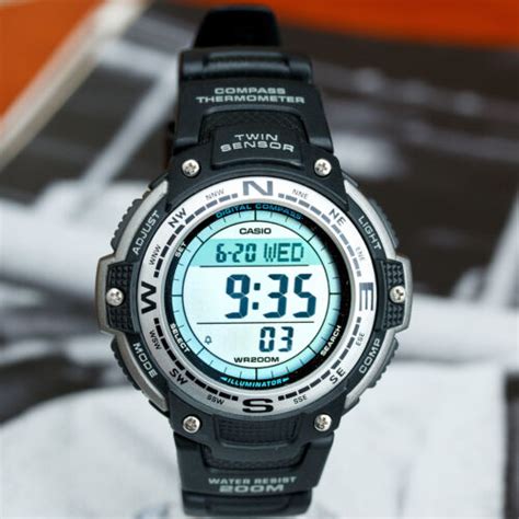 Casio SGW 100 Twin Sensor COMPASS Watch Thermometer World Time 200M WR