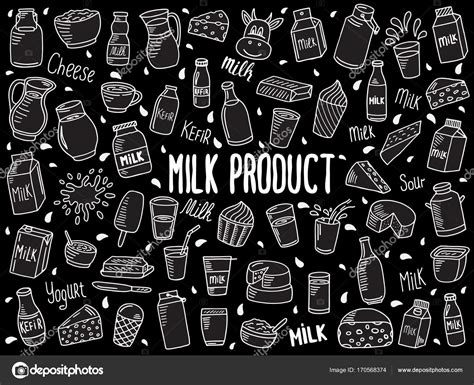 Doodle Illustration Of Milk Products Stock Vector Image By ©vitalkaka