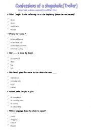 Confessions Of A Shopaholic Worksheets