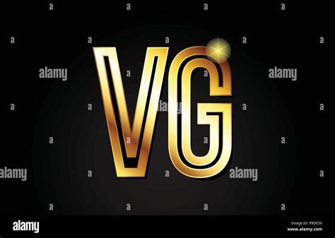 Gold Alphabet Letter Vg V G Logo Combination Design Suitable For A