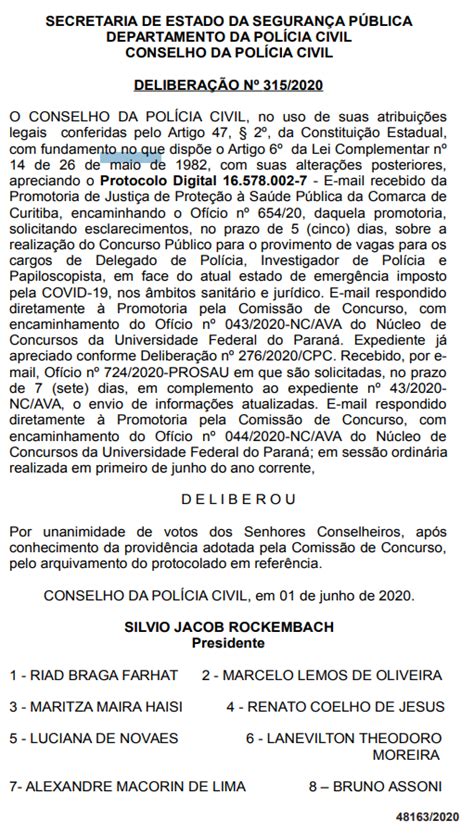 Concurso PC PR reunião PCPR a UFPR deve ocorrer até 26 06