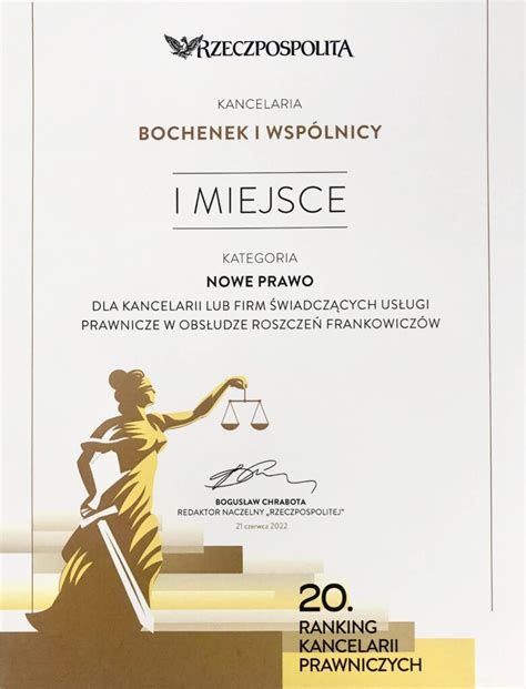 Ranking Kancelarii Frankowych Rzeczpospolitej Bochenek Ciesielski