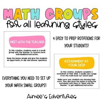 Small Group Math | Classroom Organization by Aimee's Edventures LLC