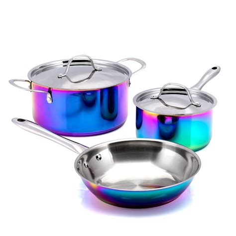 Mainstays Rainbow Iridescent 5 Piece Cookware Set