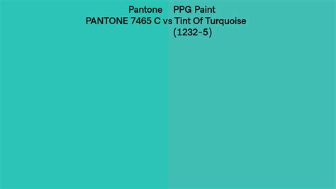 Pantone 7465 C Vs PPG Paint Tint Of Turquoise 1232 5 Side By Side