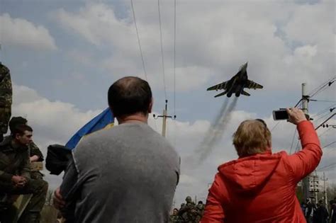 Ukrainian Mig Fulcrum In Display Team Livery Performs Low Pass