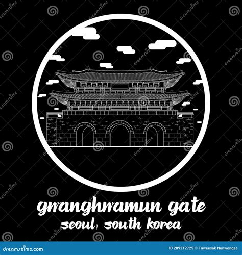 Gwanghwamun Gate And Long Wall And Large Courtyard At Gyeongbokgung