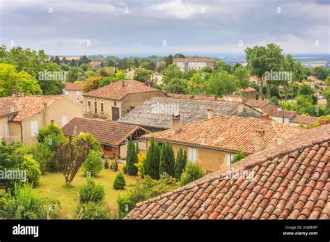 Summer City Landscape View Of The Roofs Of Houses In A Provincial