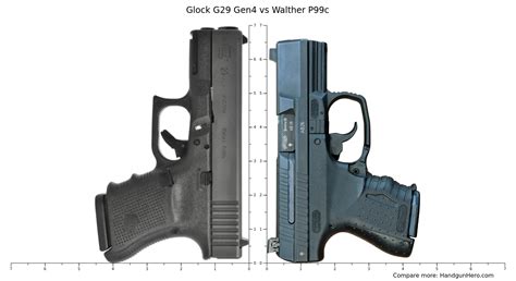 Glock G29 Gen4 Vs Walther P99c Size Comparison Handgun Hero