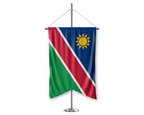 Premium Photo Namibia Up D Flags On Pole Stand Support Pedestal