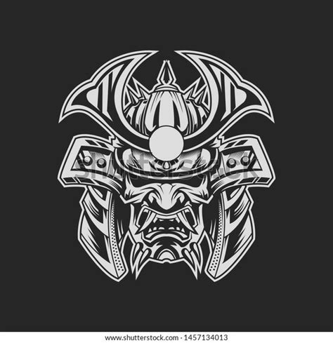 Samurai Vector Illustration On Dark Background Stock Vector Royalty