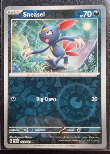 Sneasel Pokemon Paldea Evolved Reverse Holo Foil Common Ebay