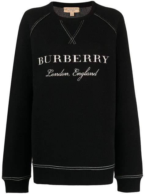 Burberry Intarsia Knit Logo Jumper Farfetch