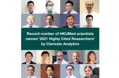 Seventeen Academics From HKUMed Top The List Of Highly Cited