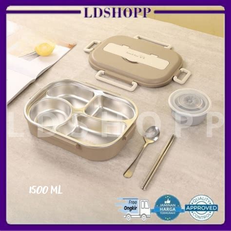 Jual Lds Ss Kotak Makan Sekat Lunch Box Stainless Tahan Panas