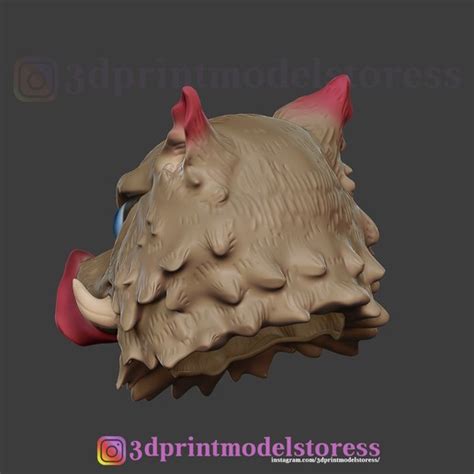 Download 3D printer files Demon Slayer Inosuke Mask Kimetsu no Yaiba Cosplay Helmet ・ Cults