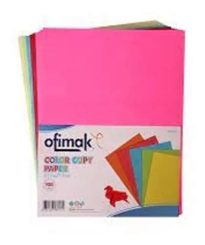 Hojas De Colores Tamaño Carta Marca Ofimak Paqt X 100 Mercadolibre