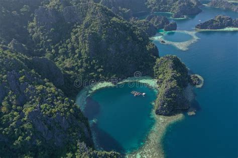 Aerial View of the Twin Lagoon in Coron Island, Palawan, Philippines ...