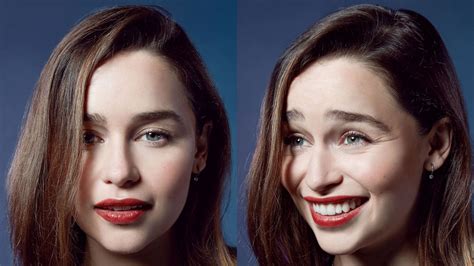 #4550402 #collage, #brunette, #face, #Emilia Clarke, #red lipstick, # ...