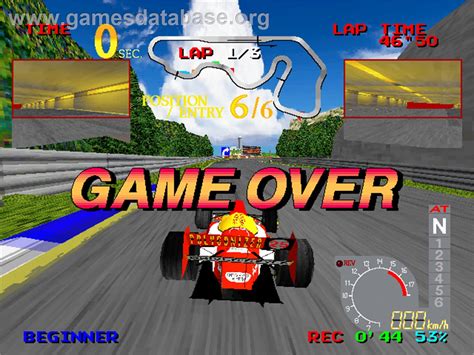 Ace Driver Arcade Artwork Game Over Screen