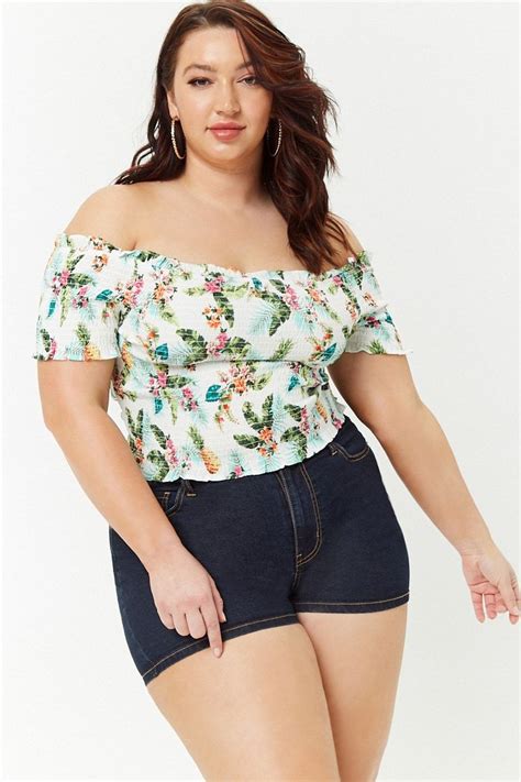 Plus Size Floral Off The Shoulder Top Forever 21 Plus 2000273651