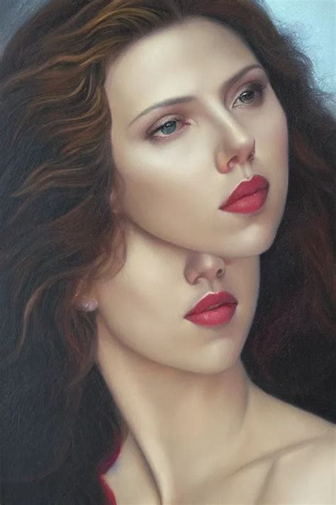 Oil Painting Portrait Of Scarlett Johansson Artwork Stable