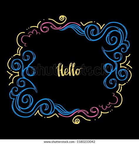 Hand Drawn Floral Vector Border Flourish Stock Vector (Royalty Free) 1580233042 | Shutterstock