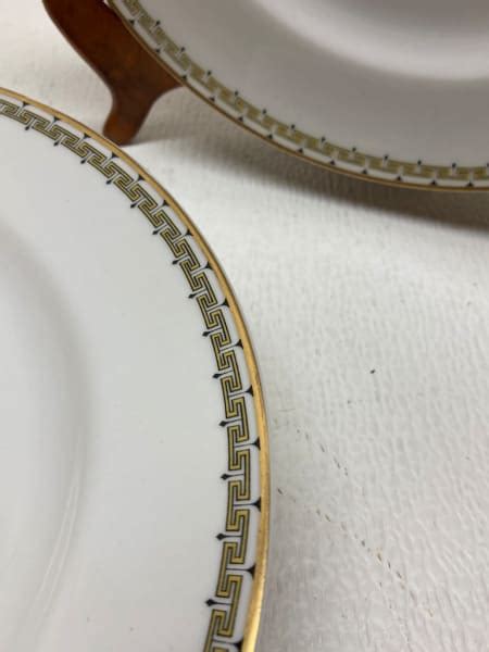 Limoges Greek Key Set Of 4 9 Plates From The Collection Of Timelines Antiques Artwork Archive