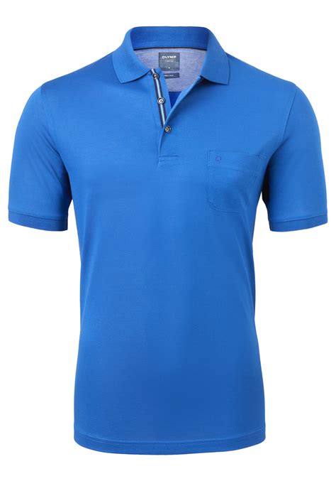 OLYMP Modern Fit Poloshirt Kobalt Blauw SALE Tot 50 Korting