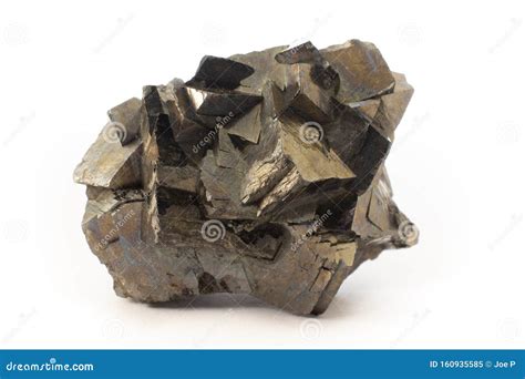 Arsenopyrite Mineral from Portugal Isolated on White Background Stock Image - Image of metal ...