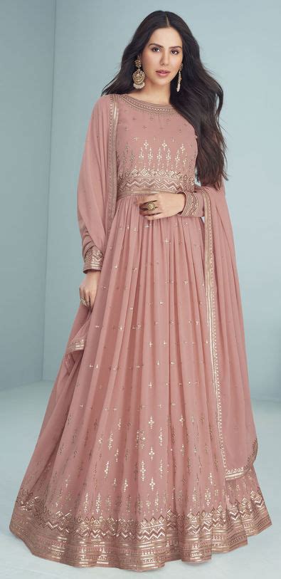 Bollywood Pink And Majenta Color Georgette Fabric Salwar Kameez